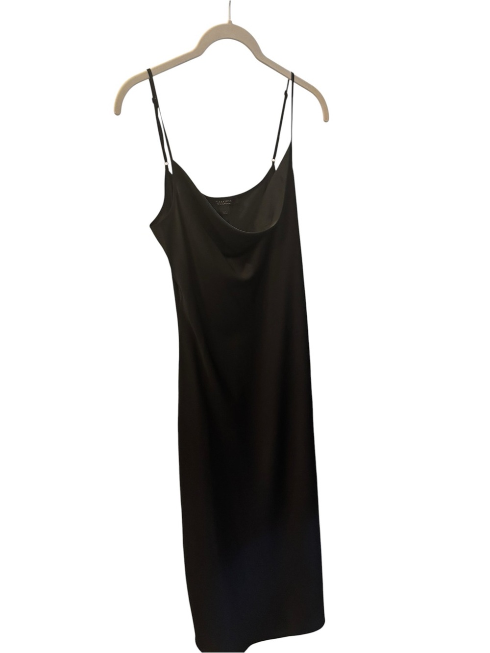AllSaints Black Midi Slip Dress Women’s Size 8
